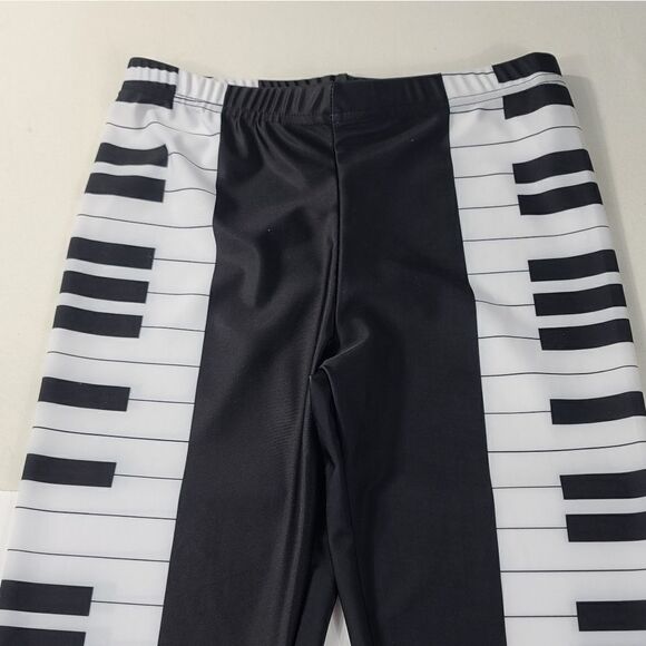 Piano Keys Printed High Waisted Leggings - Picture 5 of 6